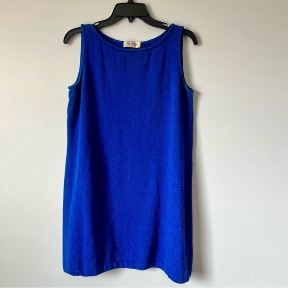 St.John Knitted Sleeveless Sheath Bodycon Mini Dress Wool A-Line Navy Vintage 10 - Picture 3 of 10
